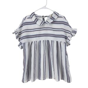 Listicle Women's Stripe Ruffle Sleeve Top - S